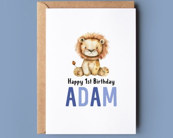 1st Birthday Card for boy | Lion Birthday Card