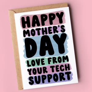 Tarjeta divertida para el Día de la Madre / Soporte técnico