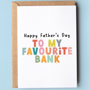 Divertente biglietto d'auguri per la festa del papà / Festa del papà / Alla mia banca preferita