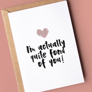 Tarjeta divertida de San Valentín para él o ella / En realidad te quiero mucho