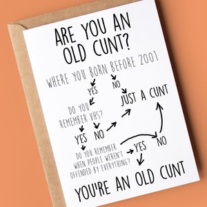 Carte d'anniversaire grossière | Êtes-vous un vieux C*** ?