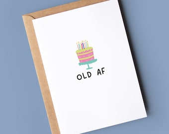 Carte d'anniversaire drôle et grossière pour lui | Ancien AF