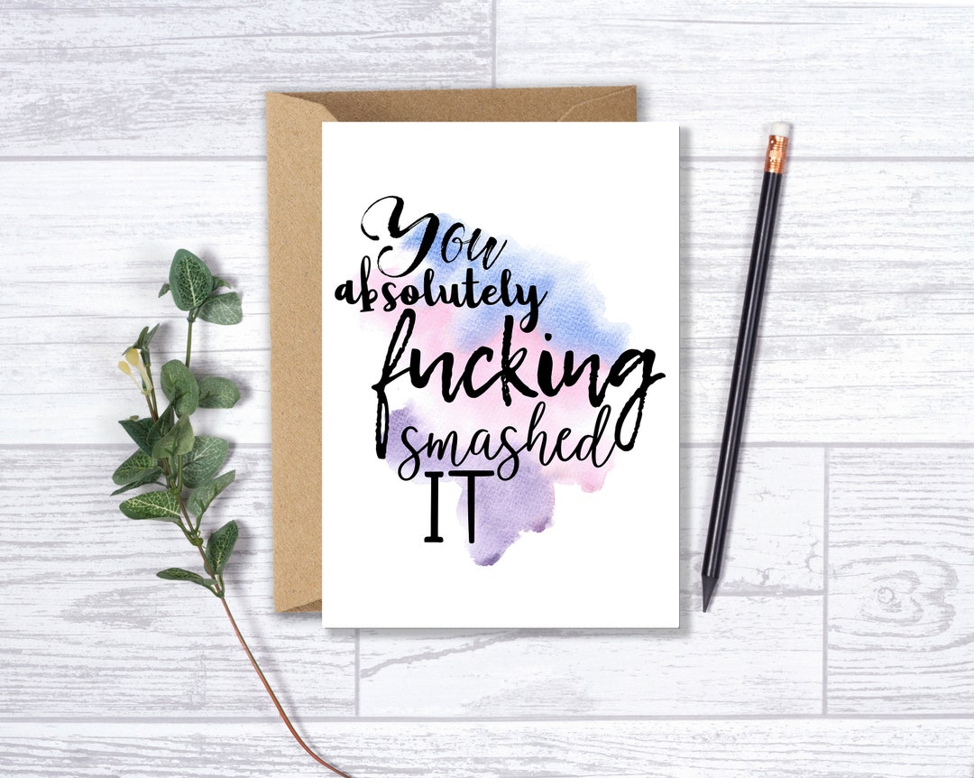 Funny Congratulations Card | You Smashed It Graduation Card - Etsy