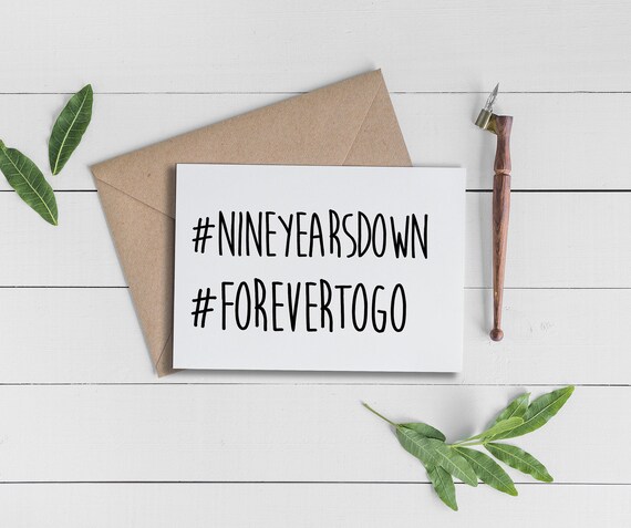 9th Anniversary CardNinth Anniversary Card9 Year Anniversary Card