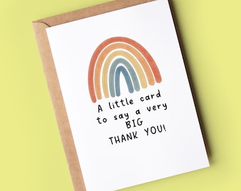 Une petite carte pour dire une grande carte de remerciement, cadeau de remerciement
