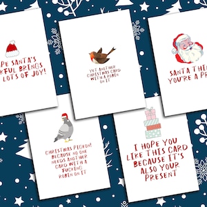 Grappig kerstkaartpakket | 5 x grappige kerstkaarten | Kerstkaartenpakket: grappige onbeleefde kerstkaarten