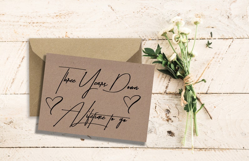 3rd Anniversary CardThird Anniversary Card3 Year Anniversary Card