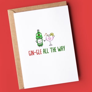 Grappige kerstkaart | Helemaal gin-gle