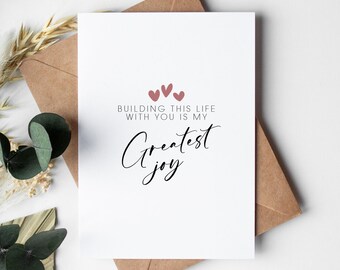 Anniversary Card for him her wife husband, Greatest joy