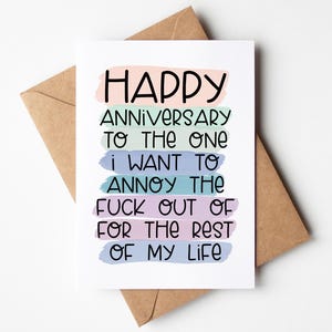 Tarjeta de aniversario divertida para él, su esposa, esposo, novio, novia / resto de mi vida