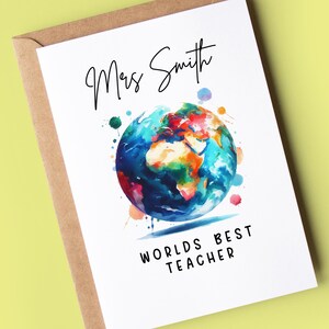 carte de remerciements personnalisée pour professeur | Meilleur professeur du monde
