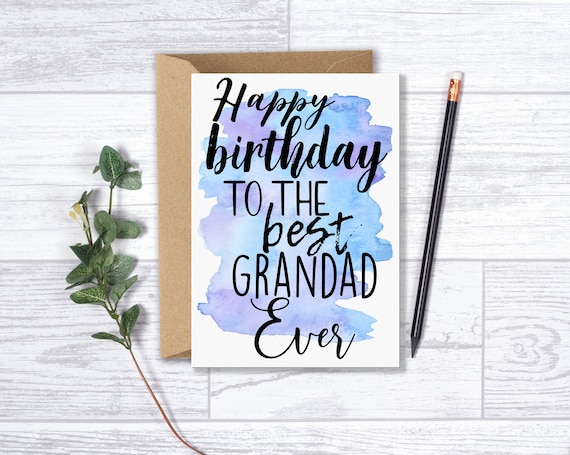 Old English Co. Geburtstagskarte Für Opa – „Best Grandad In The World“, Innen Leer, Nachhaltig Aus Großbritannien