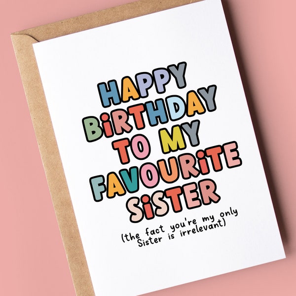 Sister Birthday Card - Etsy