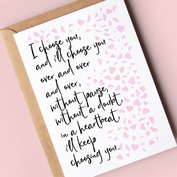 Valentine's Day Card for him her wife husband Boyfriend Girlfriend | I Choose you