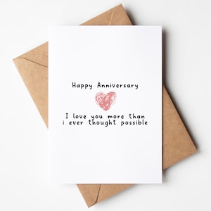 Biglietto d'auguri per lui, suo marito o sua moglie: ti amo più di quanto avrei mai pensato possibile