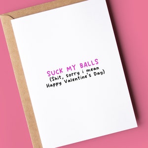 Lustig Rude Valentinstag Karte für Sie | Lutsch meine Eier