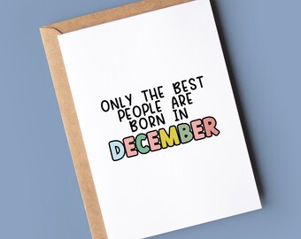Funny December Birthday Card For Women Men, Happy Xmas Holiday Birthday For Best Friends Hilarious Christmas Birthday Card Gifts For Him Her