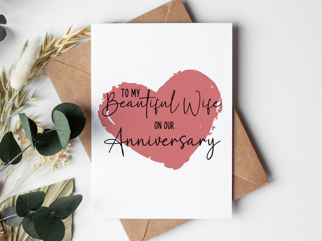 Anniversary Card for Wife to My Beautiful Wife on Our Anniversary - Etsy