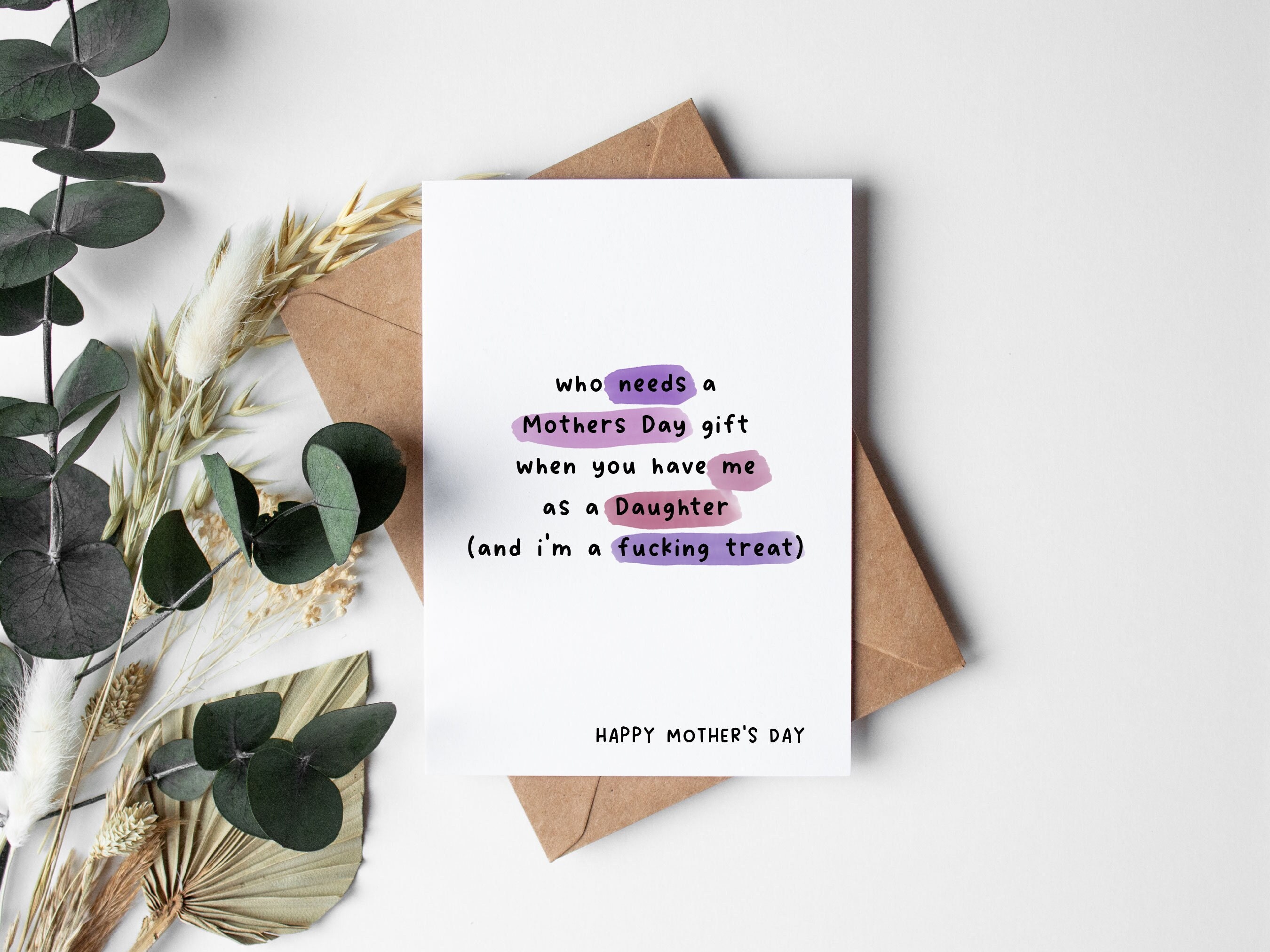Funny Mother's Day Card | me as a daughter