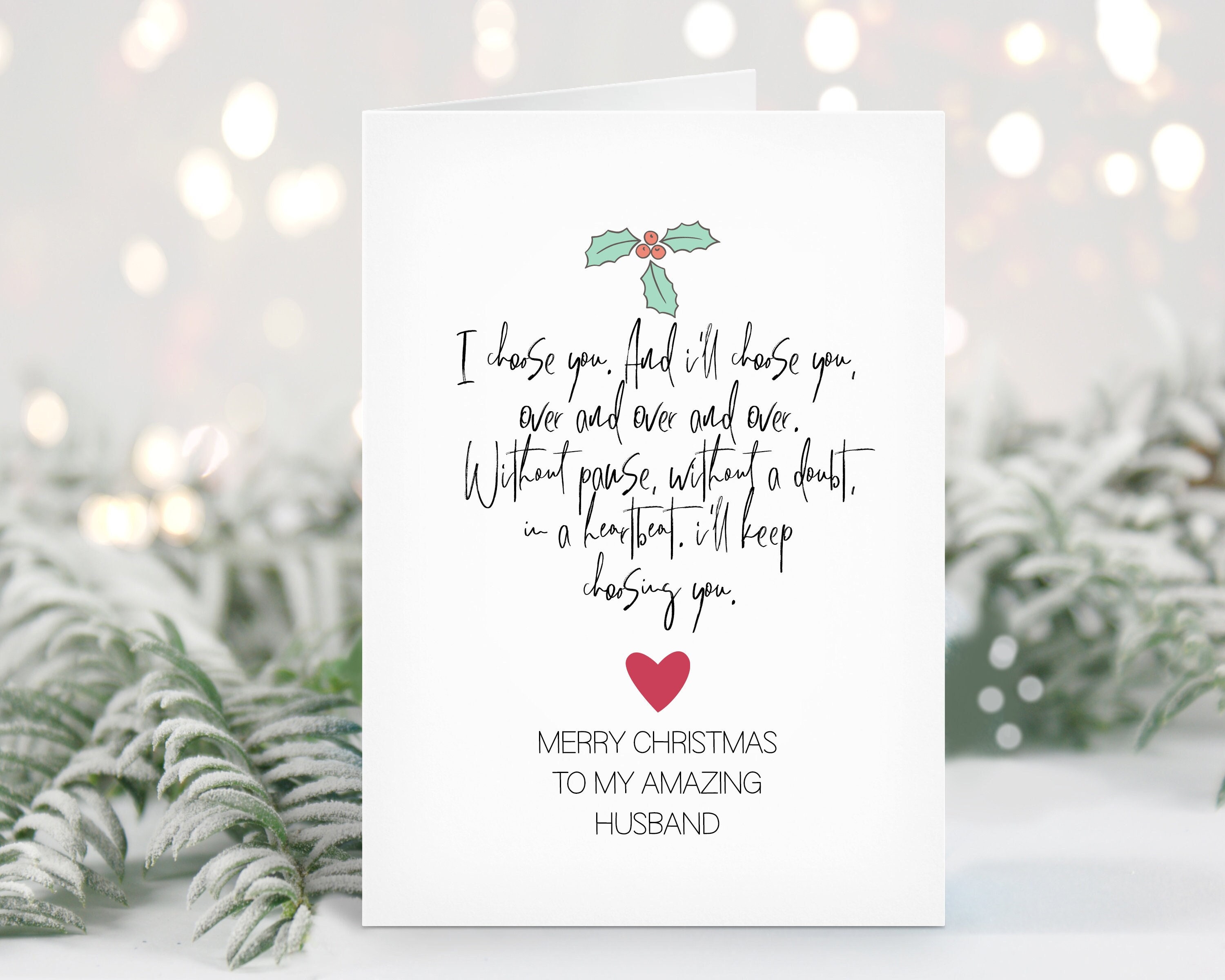 Christmas Card for Husband | I Choose You | to my amazing husband