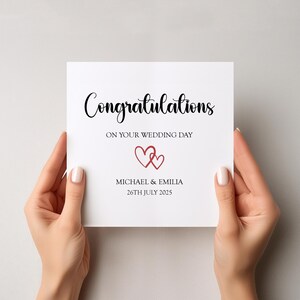 Carte de mariage personnalisée, carte de mariés, carte de M. et Mme, carte de coeur pour jeunes mariés, carte de jeunes mariés