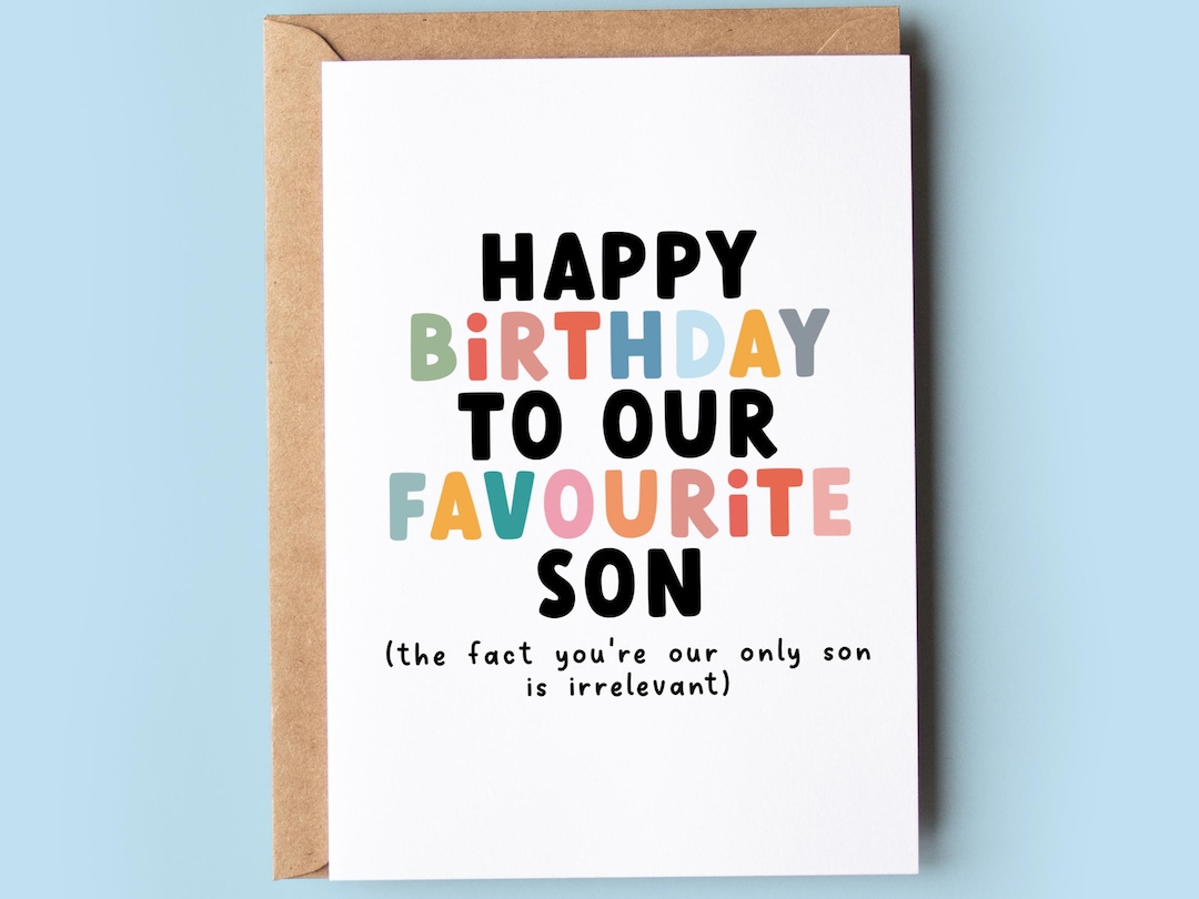 Funny Birthday Card for Son, to Our Favourite Son - Etsy