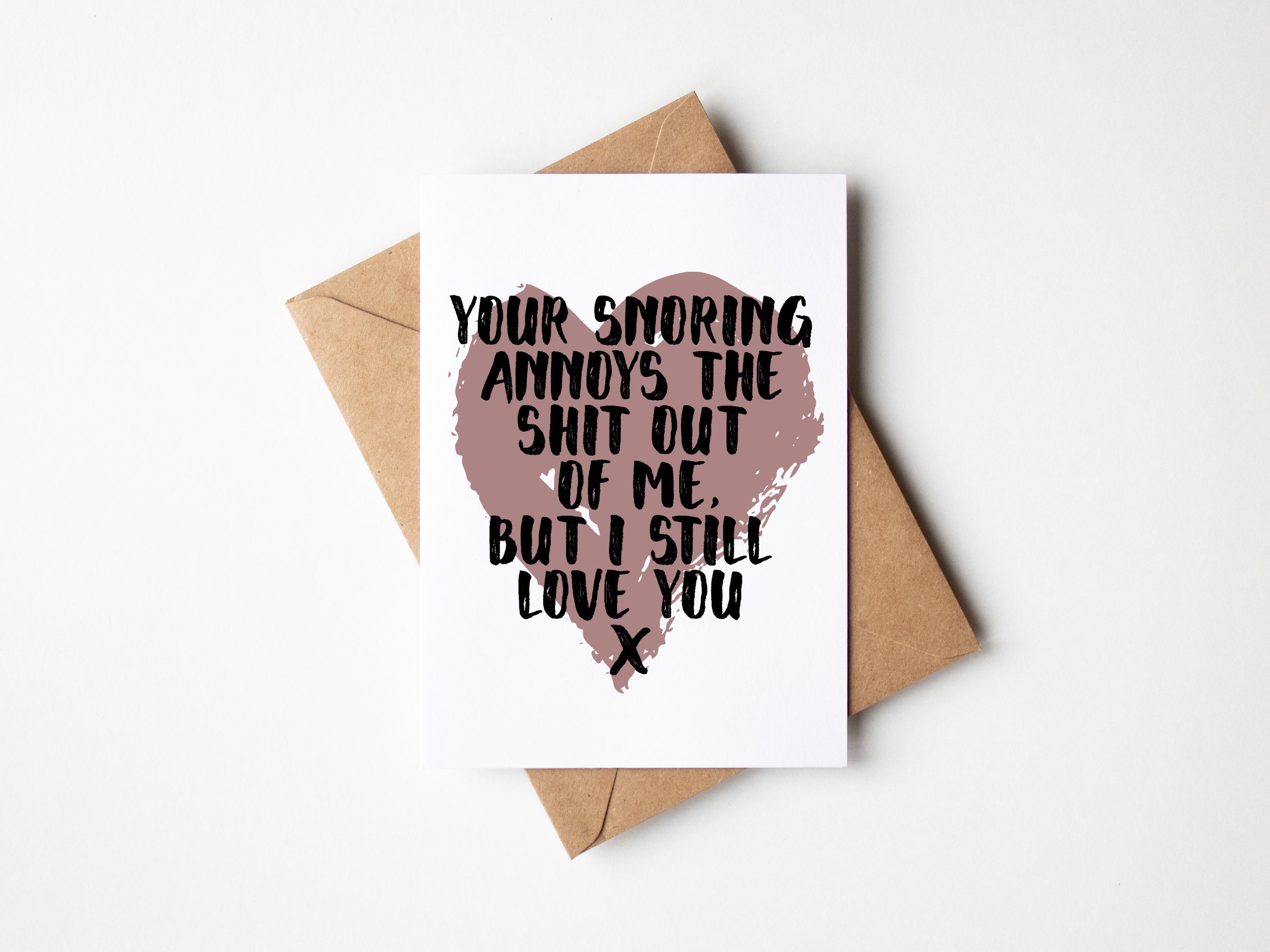 Funny Valentine's Card for Him Her Husband Wife Boyfriend Girlfriend |  Snoring - Etsy, image size:2700x2025
