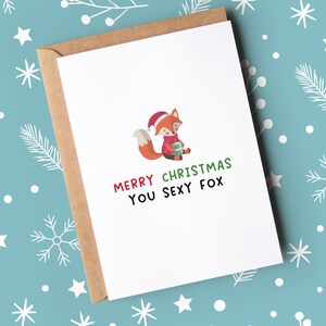 Biglietto di Natale per lei / Buon Natale, volpe sexy