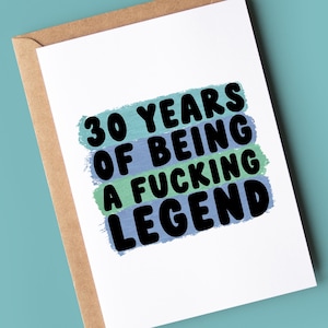 Divertente biglietto di auguri per il 30° compleanno - 30 anni da leggenda