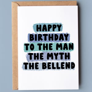 Cartão de aniversário engraçado e rude para ele | Feliz aniversário para o homem, o mito, o idiota.