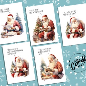 Pacote de Cartões de Natal Engraçados | 5 Cartões de Natal Engraçados | Pacote de Cartões de Natal