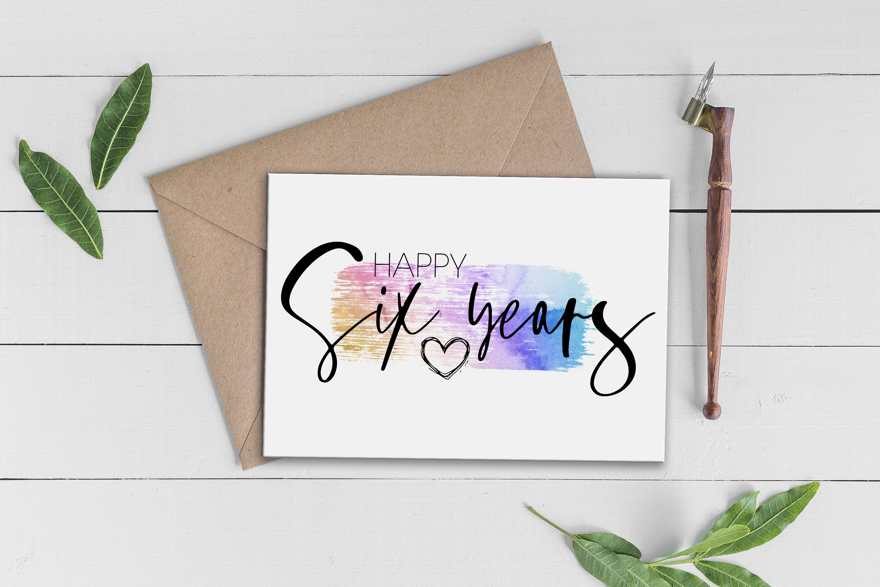 6th Anniversary Card 6 Year Anniversary Card Happy Six - Etsy