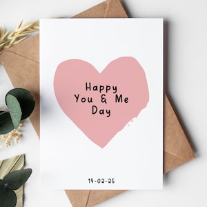 Personalised Anniversary Card for him or her, Happy you and me day