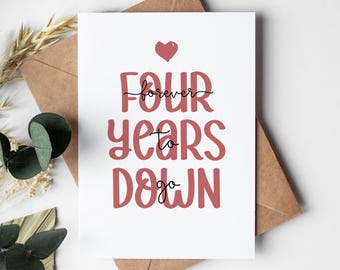 Hochzeitskarte Zum 4. Jubiläum 'Wäschekorb Mit Herz' – Lustige Karte Auf Leinenoptik-Karton, 12,7x17,8 Cm