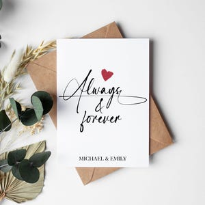 Anniversary Card for him or her, always & forever