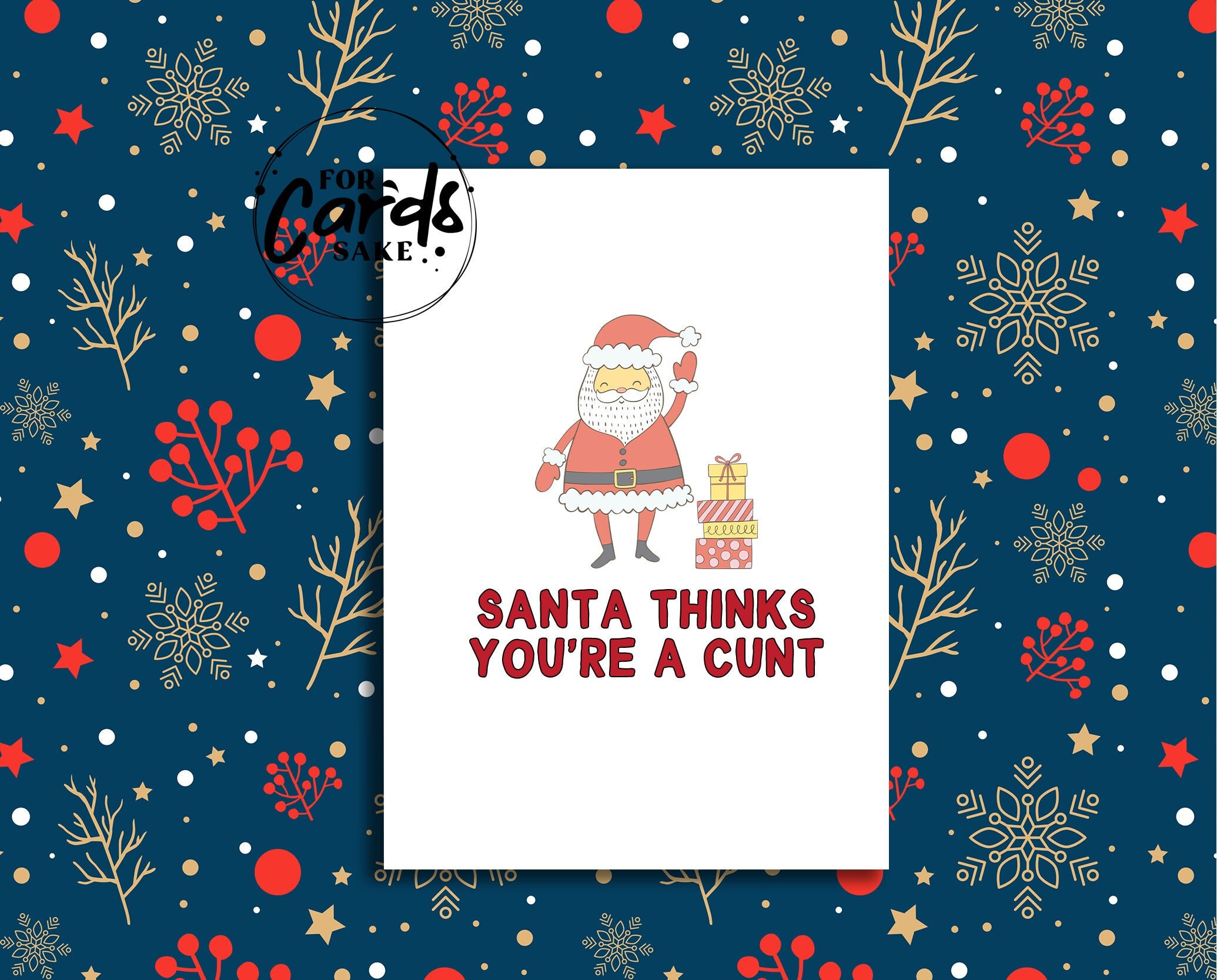 Adult Christmas Card - Etsy