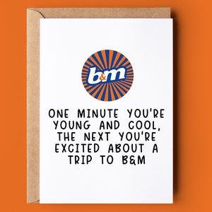 Lustige Geburtstagskarte für Sie und Ihn | Eine Reise zu B & M
