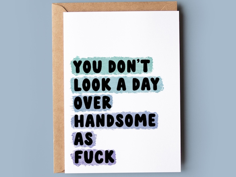 Funny Birthday Card for Him: Handsome as Fuck image 1