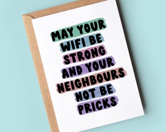 Grappige nieuwe thuiskaart | Moge je wifi sterk zijn