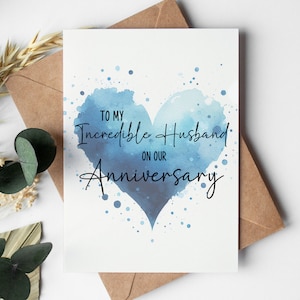 Tarjeta de aniversario para mi esposo, para mi increíble esposo en nuestro aniversario.