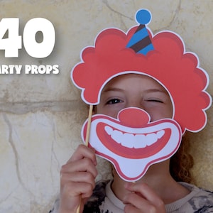 Purim Props, Printable PDF Toy, Purim DIY, Purim Carnival, Clowns, Purim Activity, Purim Craft, Purim Party, Printable props, Party Props