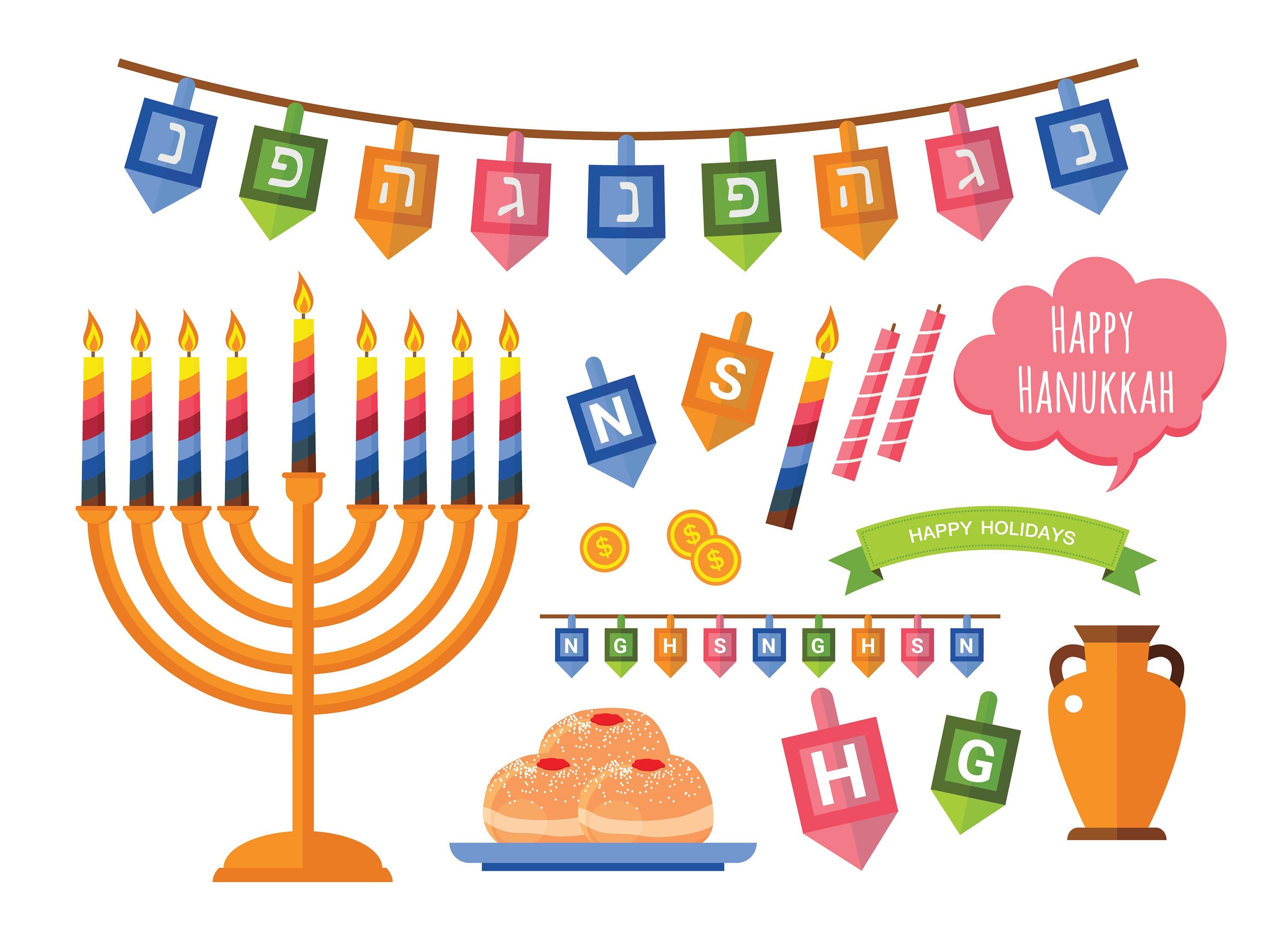 Hanukkah Clip Art set15 files. Hanukkah icons. Menorah Etsy