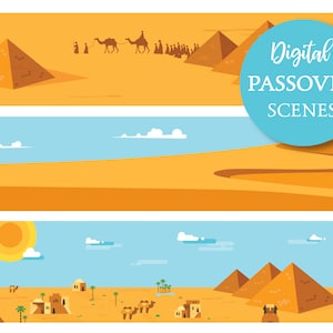 Passover Decorations, Passover Clipart, Passover Scene, Pesach, Hagada, Jewish Tradition, Judaism, Passover digital file, Passover banner