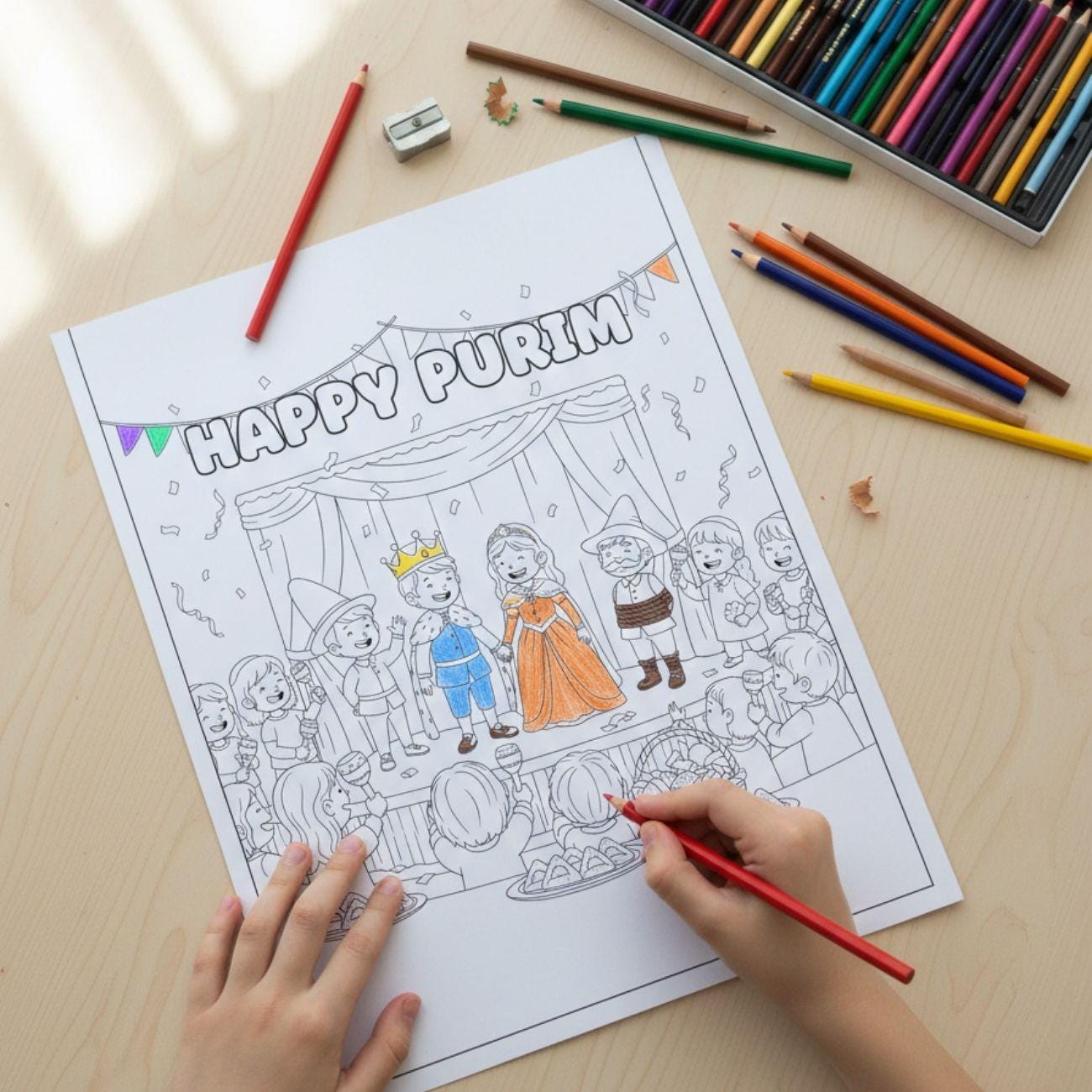 Purim Coloring Pages Printable Set – 8 Jewish Holiday Sheets for Kids ...