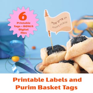 Purim Mishloach Manot Tags, Printable Megillah Scroll Labels, Jewish Holiday Gift Cards, Party decor and decoration. Digital Download