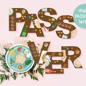 Passover Clipart-8 Clipart Letters  Files-Passover Seder Plate-Passover Plate-Passover Instant Download-Passover Decoration