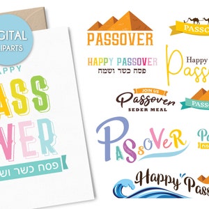 Digital Passover Cliparts-10 Cliparts file-Happy Passover Greetings-Happy and Kosher Passover-Passover Instant Download-Passover Decoration