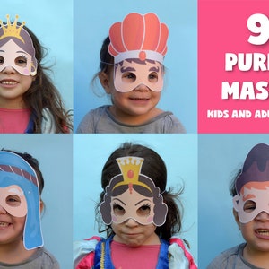 Purim maskers bundel, Purim kostuum voor peuter, Purim partij, Purim Kids Game, Purim carnaval, Purim tekens, Purim kostuum