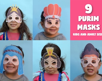 Purim Masks bundle, Purim Costume For Toddler, Purim party, Purim Kids Game, Purim Carnival, Purim Characters, Purim costume