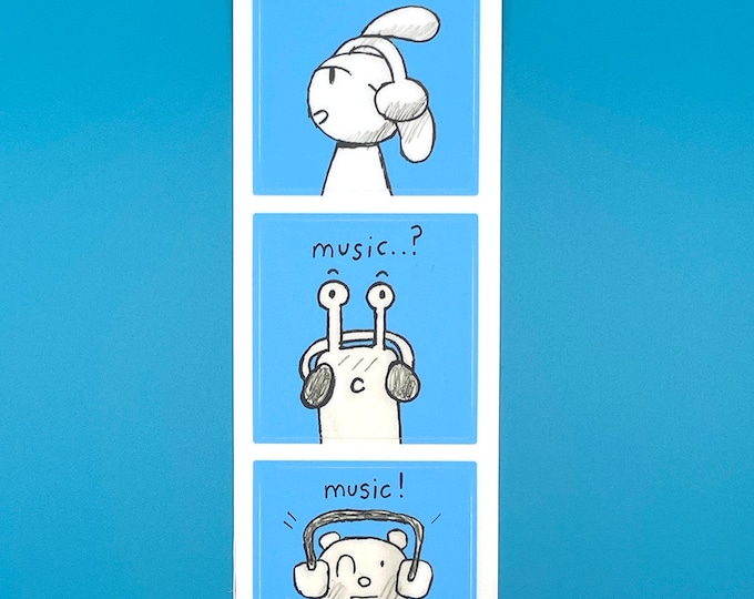 Music Animals Sticker Sheet